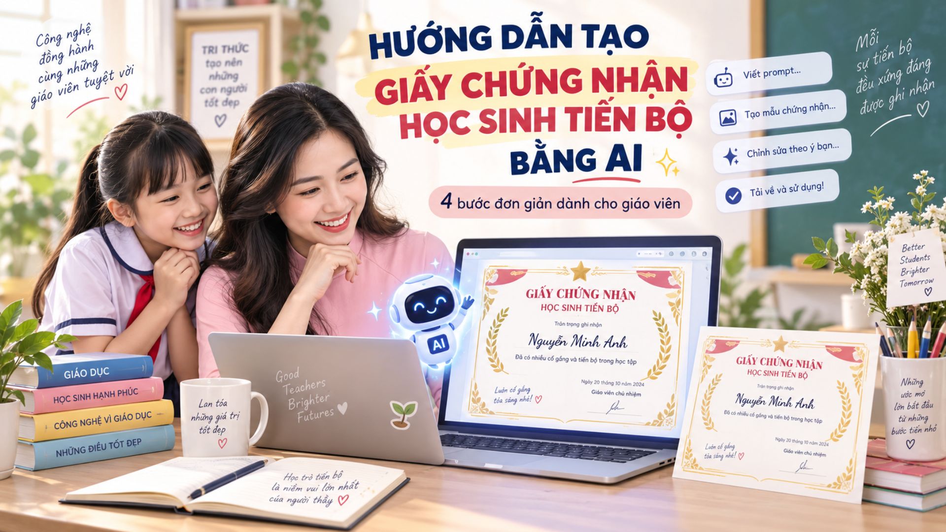 Hướng Dẫn Tạo Giấy Chứng Nhận Học Sinh Tiến Bộ Bằng AI