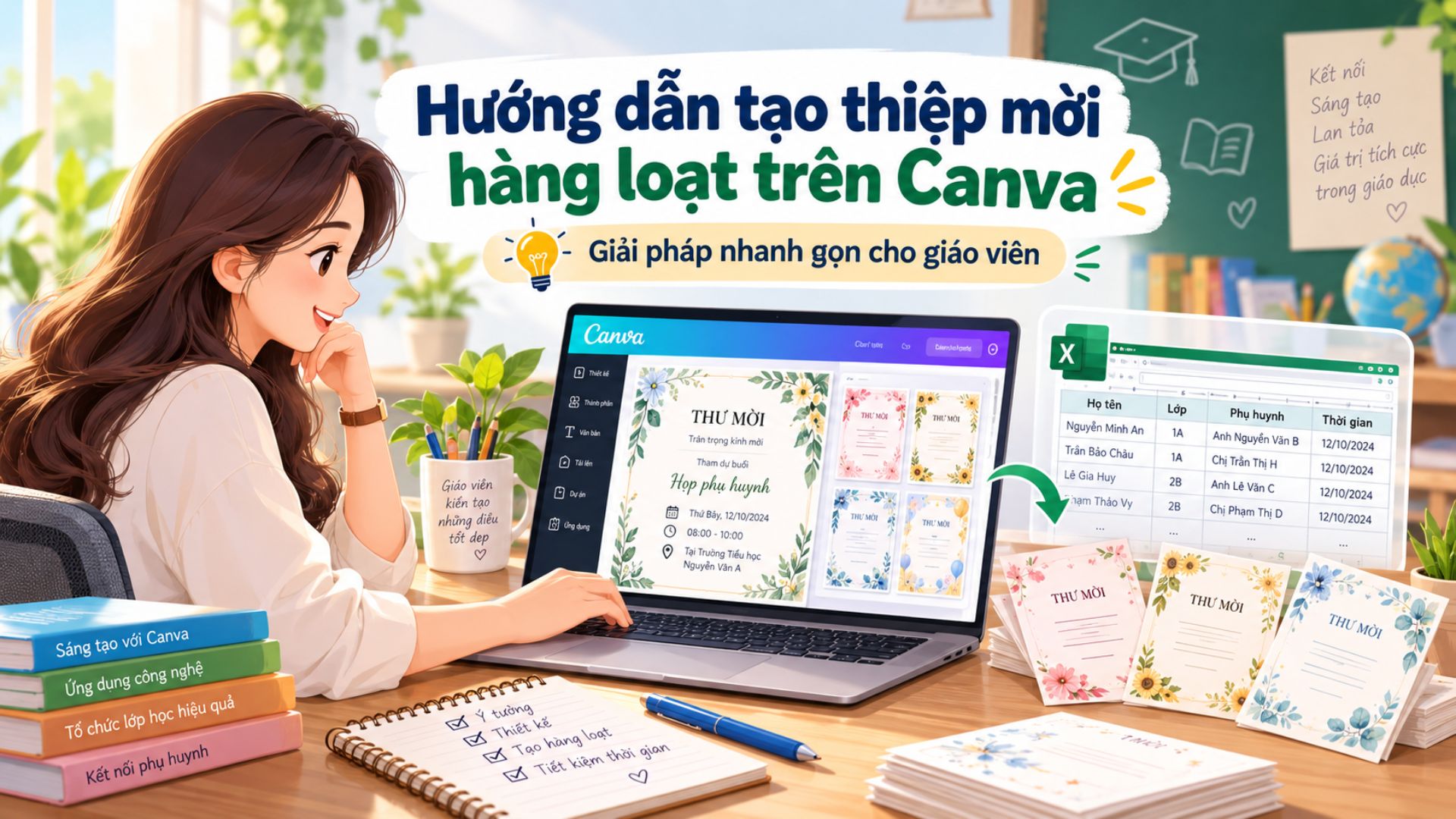 Hướng Dẫn Tạo Thiệp Mời Hàng Loạt Trên Canva Cho Giáo Viên