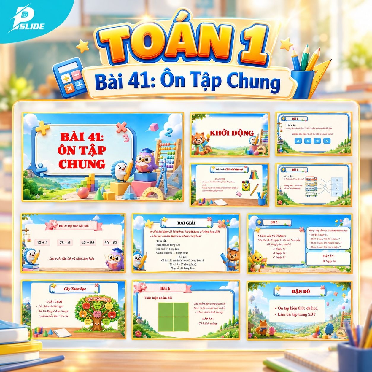 Giáo án Toán lớp 1 - Bài 41: Ôn Tập Chung
