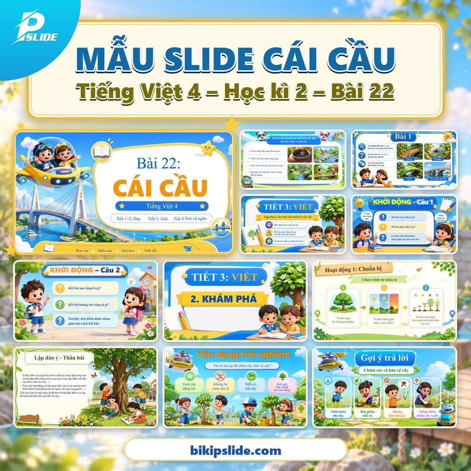 Giáo án Tiếng Việt lớp 4 - Kì 2 - Bài 22: Cái cầu