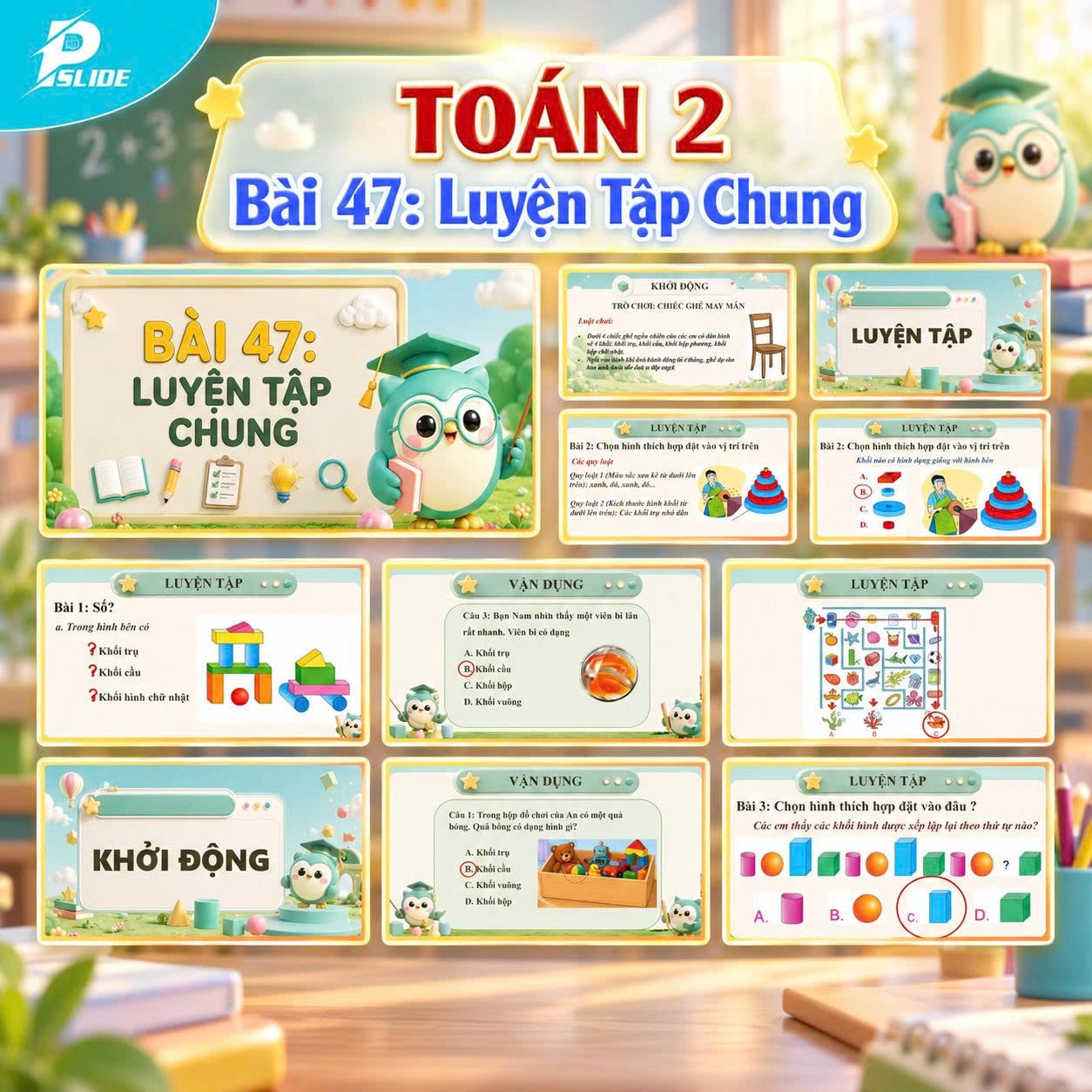 Giáo án Toán lớp 2 - Bài 47: Luyện Tập Chung