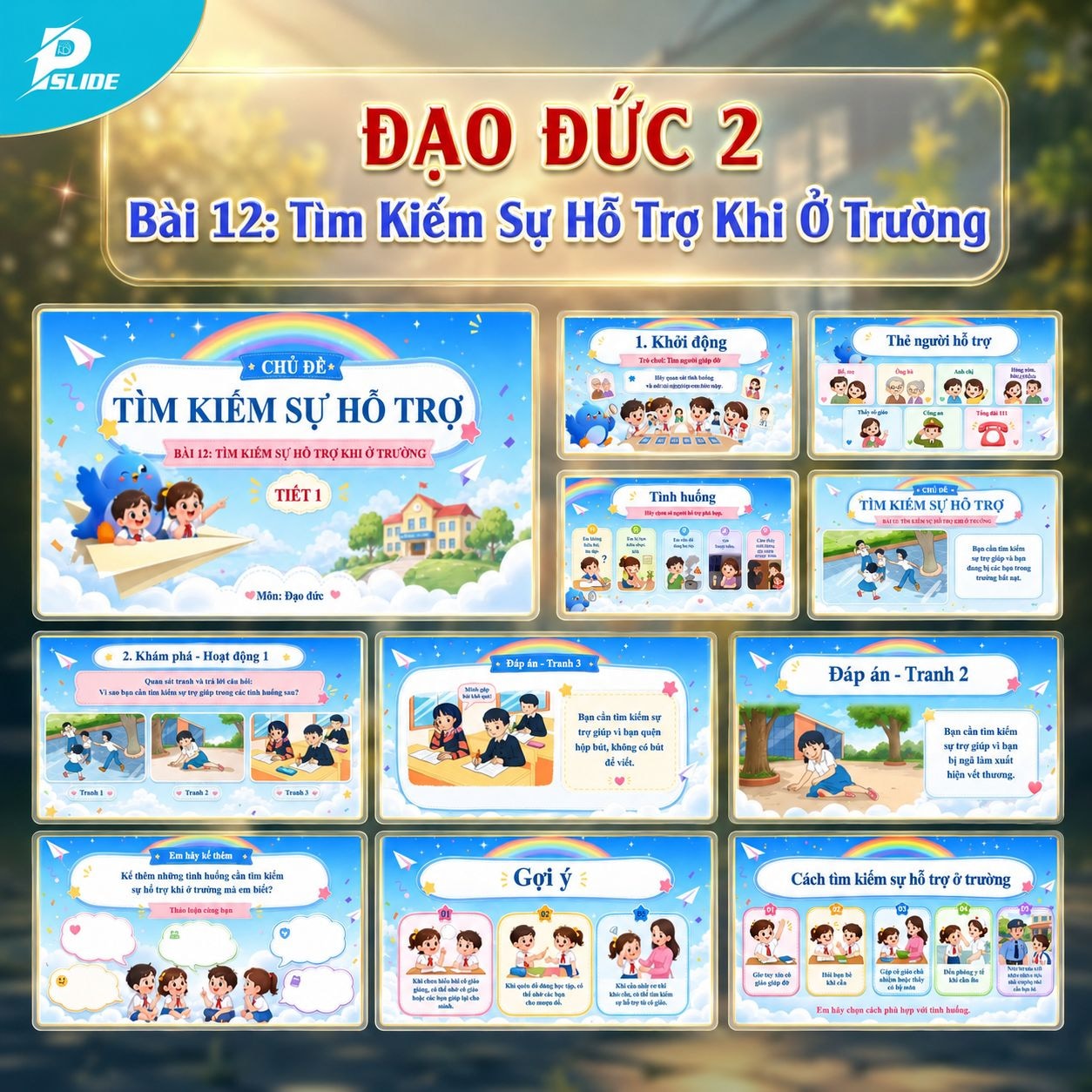 Giáo án Đạo đức lớp 2 - Bài 12: Tìm Kiếm Sự Hỗ Trợ Khi Ở Trường