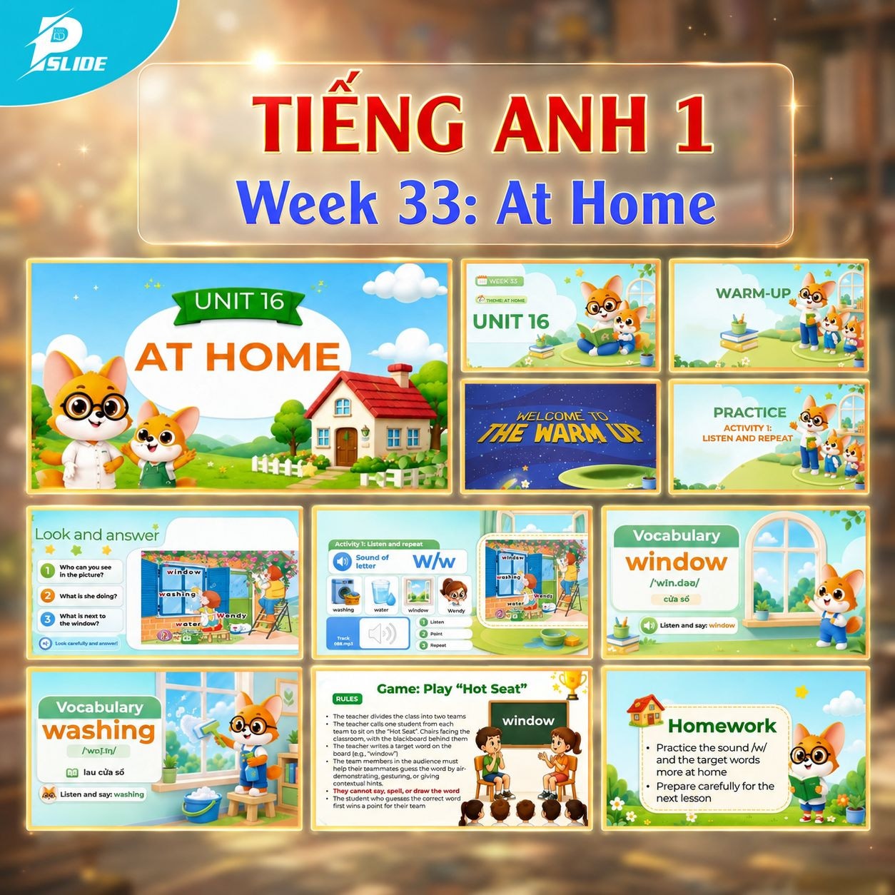 Giáo án Tiếng Anh lớp 1 - Week 33: At Home