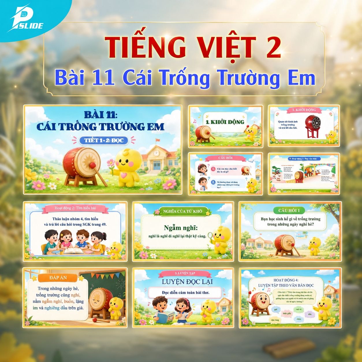 Giáo án Tiếng Việt lớp 2 - Kì 1 -  Bài 11: Cái Trống Trường Em