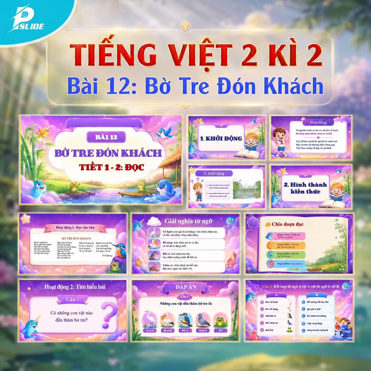 Giáo án Tiếng Việt lớp 2 Kì 2 - Bài 12: Bờ Tre Đón Khách