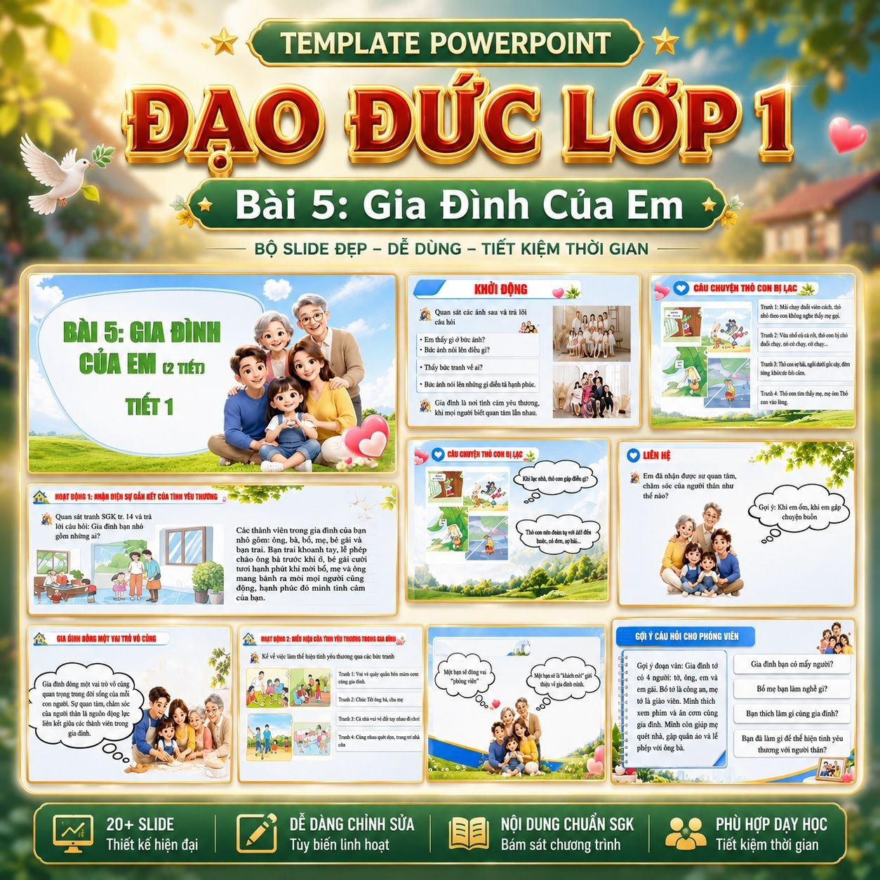 Giáo Án Đạo Đức Lớp 1 Bài 5 Gia Đình Của Em (Word + PPT)