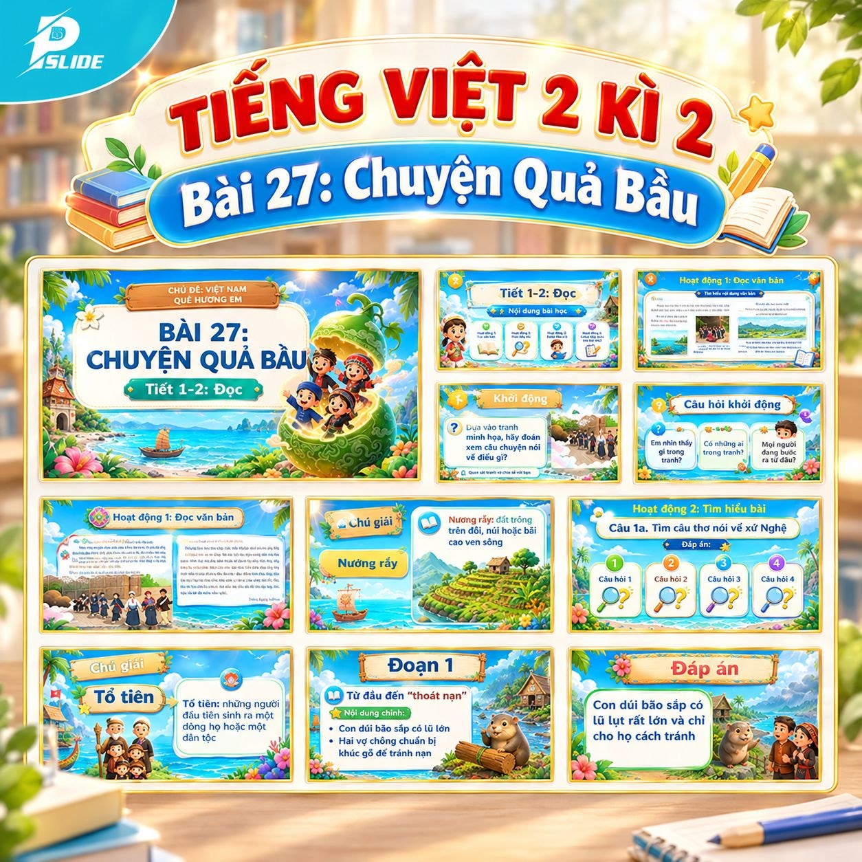 Giáo án Tiếng Việt lớp 2 Kì 2 - Bài 27: Chuyện Quả Bầu