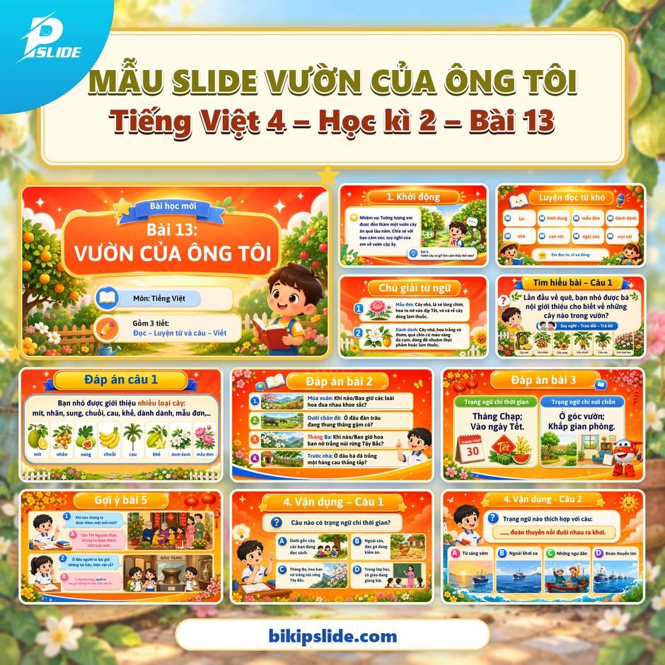 Giáo án Tiếng Việt lớp 4 - Kì 2 - Bài 13: Vườn của ông tôi