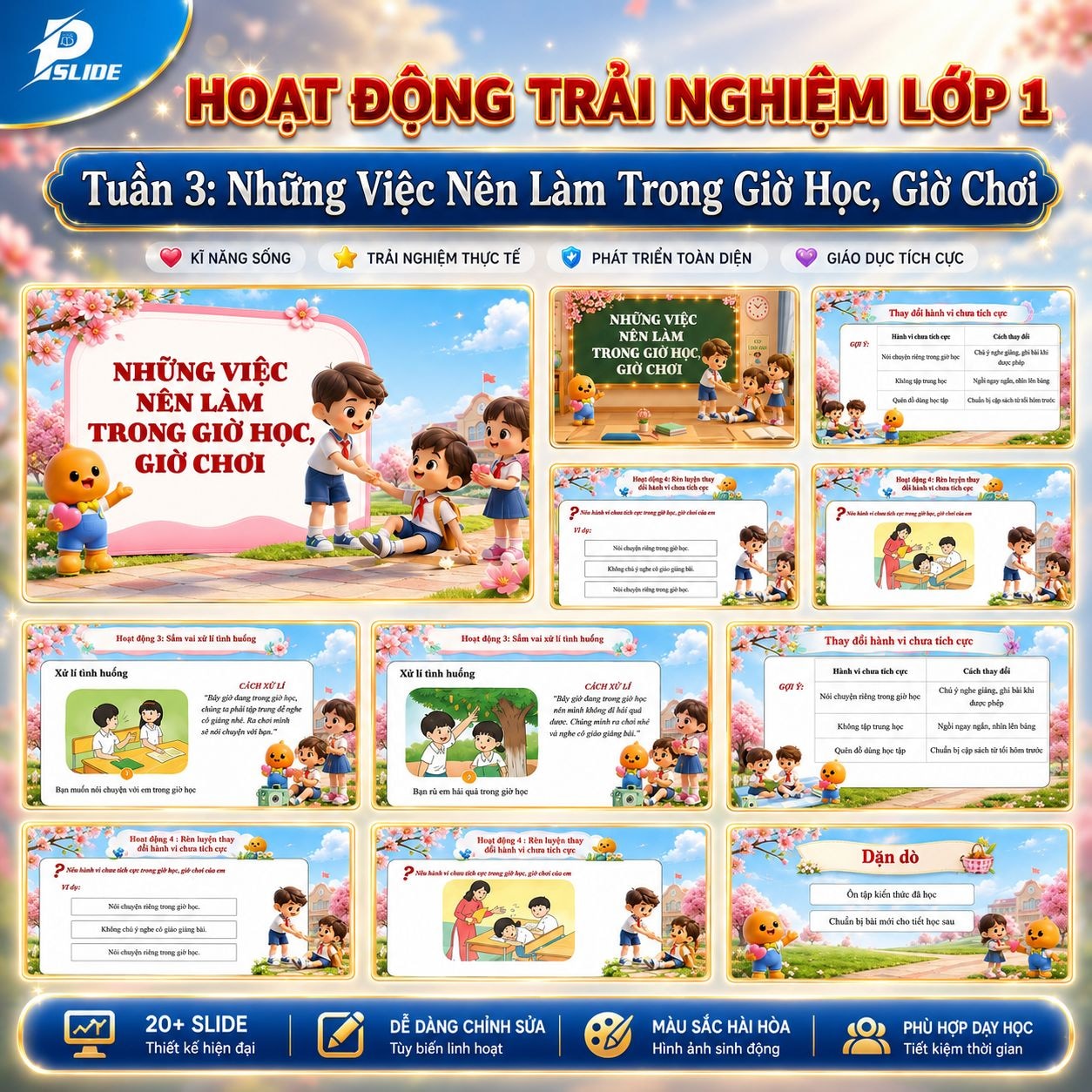 Giáo Án Hoạt Động Trải Nghiệm Lớp 1 -  Tuần 3: Những Việc Nên Làm Trong Giờ Học, Giờ Chơi