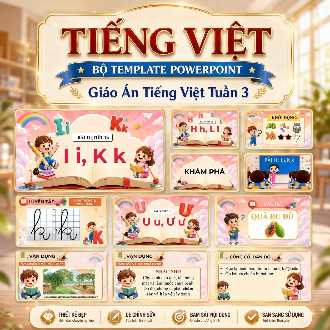 Giáo án Tiếng Việt lớp 1 tuần 3 kèm bài giảng PowerPoint và Word