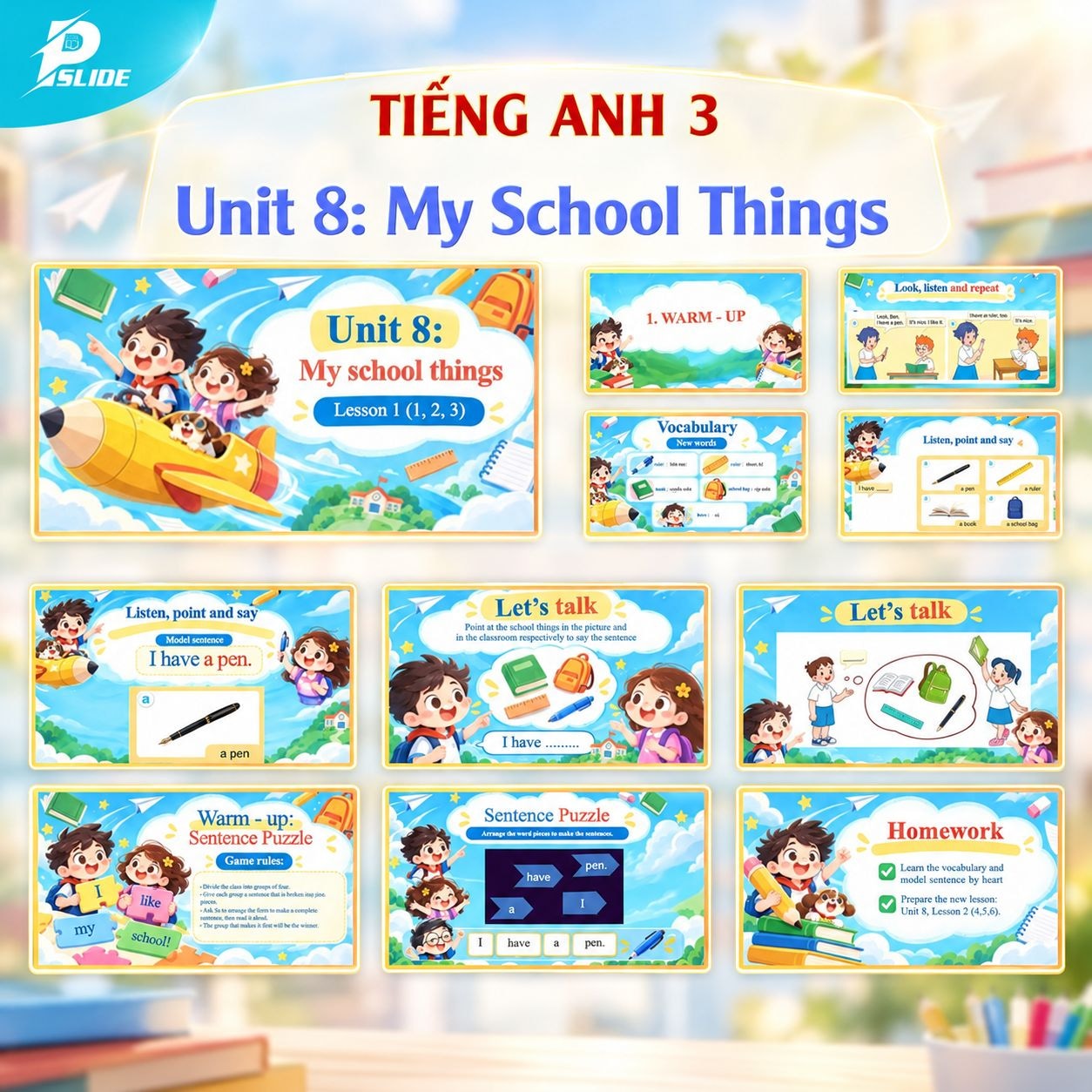 Giáo án Tiếng Anh lớp 3 - Unit 8: My School Things
