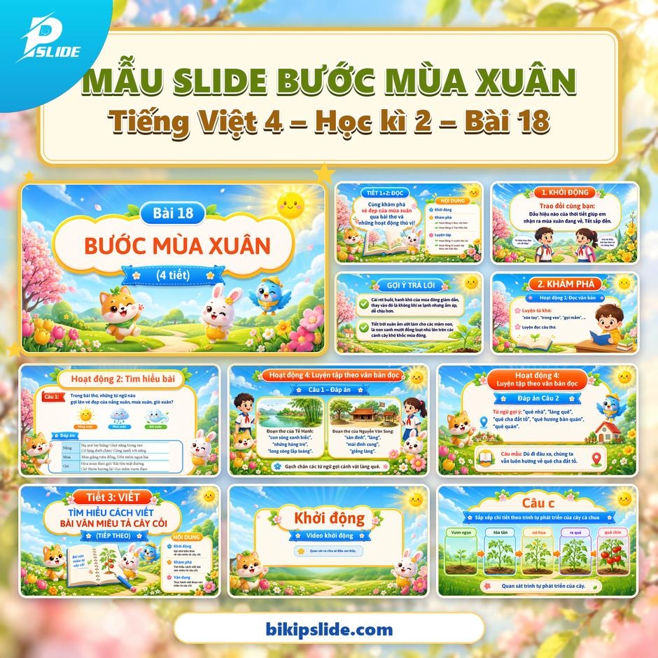 Giáo án Tiếng Việt lớp 4 - Kì 2 - Bài 18: Bước mùa xuân