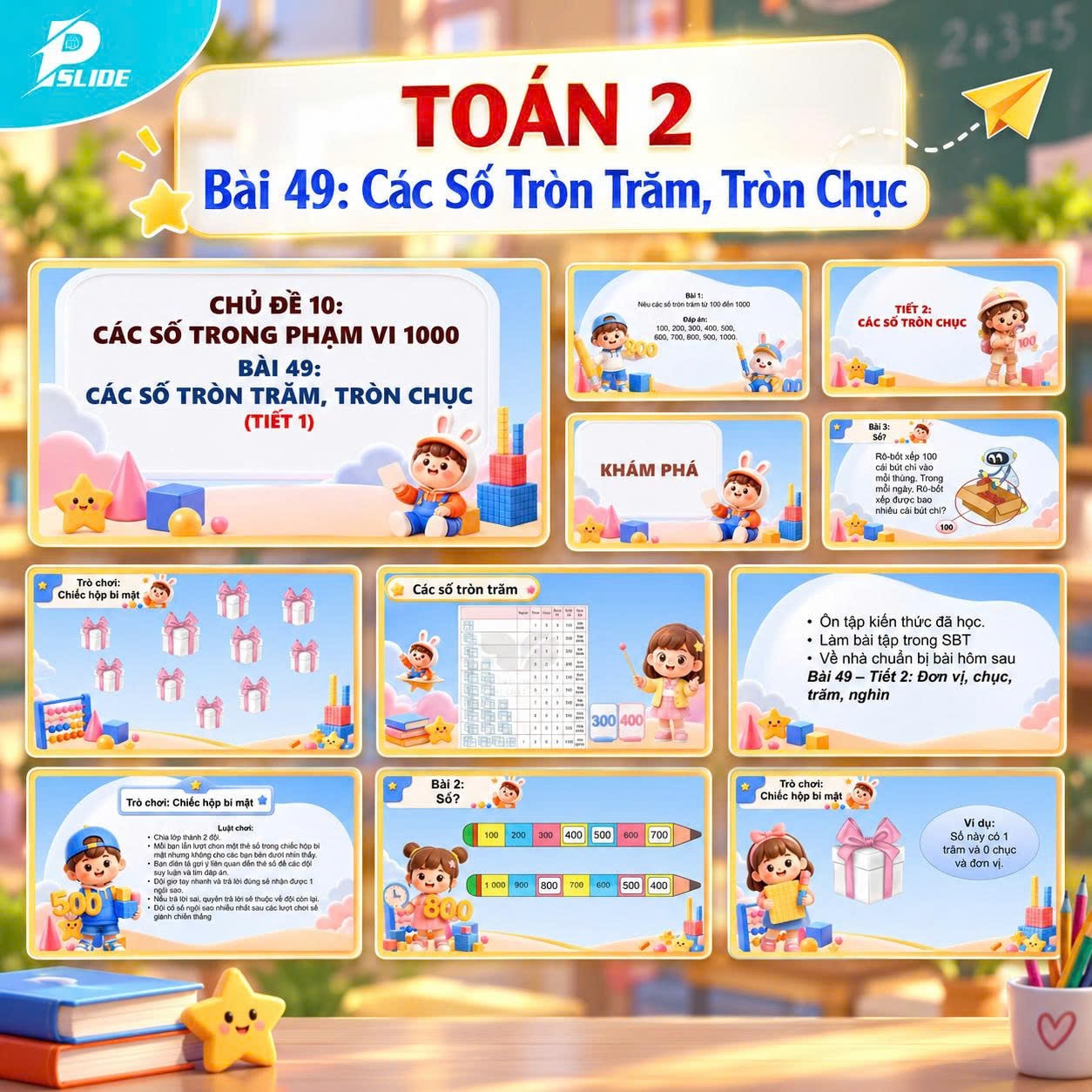 Giáo án Toán lớp 2 - Bài 49: Các Số Tròn Trăm, Tròn Chục