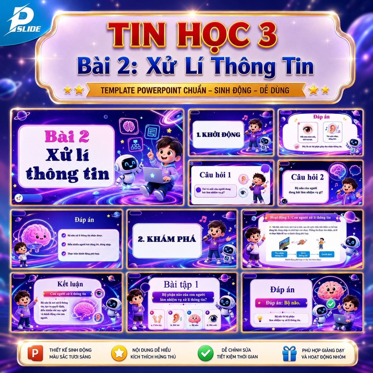 Giáo án Tin Học lớp 3 - Bài 2: Xử Lí Thông Tin