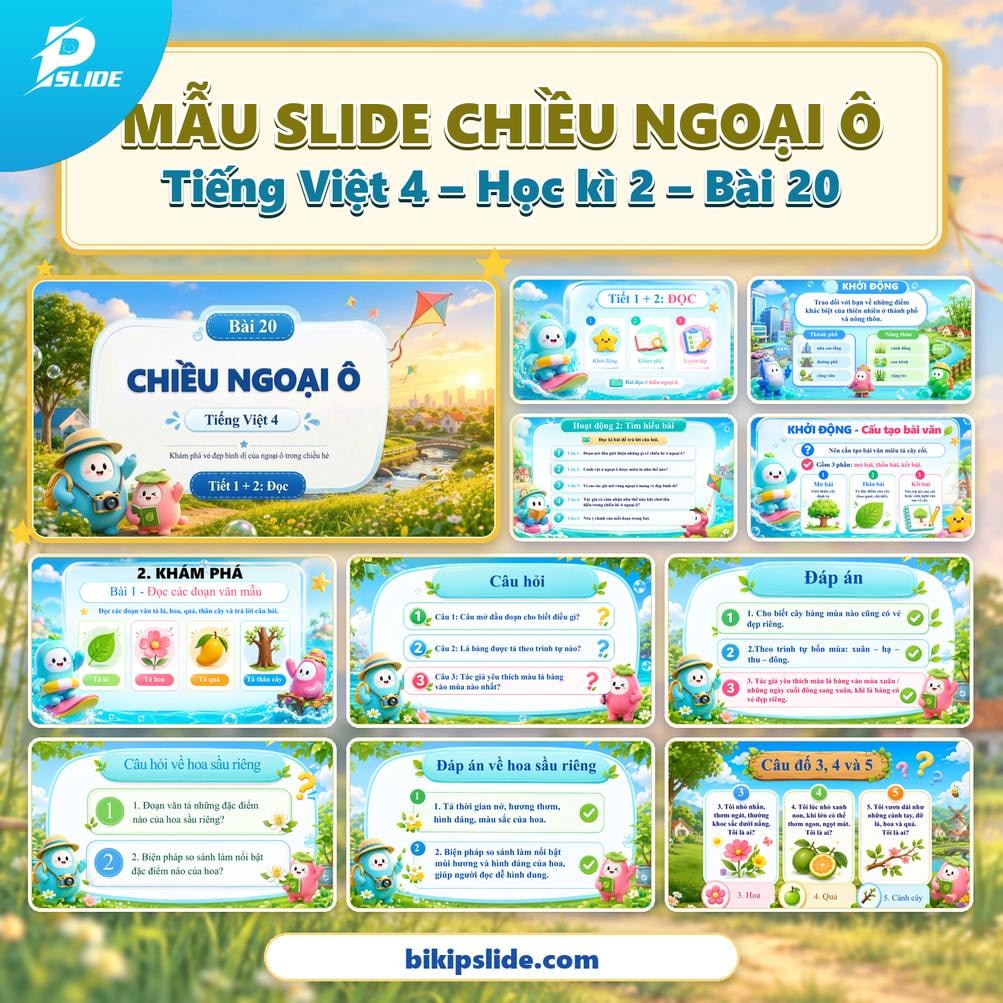 Giáo án Tiếng Việt lớp 4 - Kì 2 - Bài 20: Chiều ngoại ô