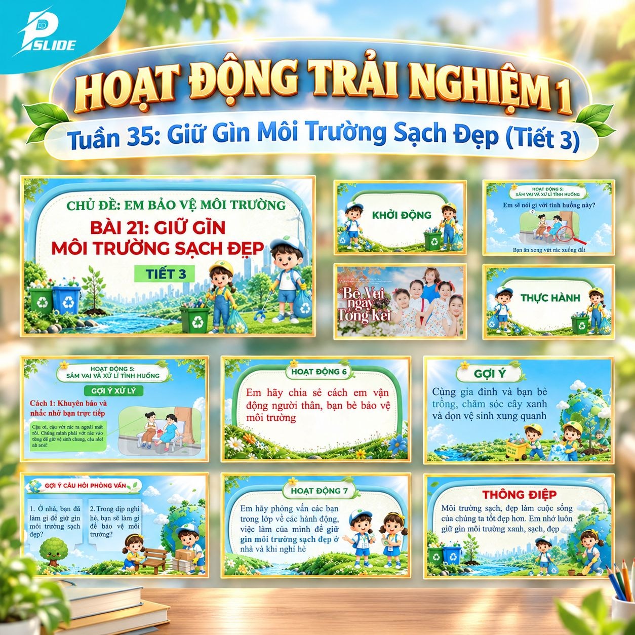 Giáo án Hoạt động trải nghiệm lớp 1 - Tuần 35: Giữ Gìn Môi Trường Sạch Đẹp (Tiết 3)