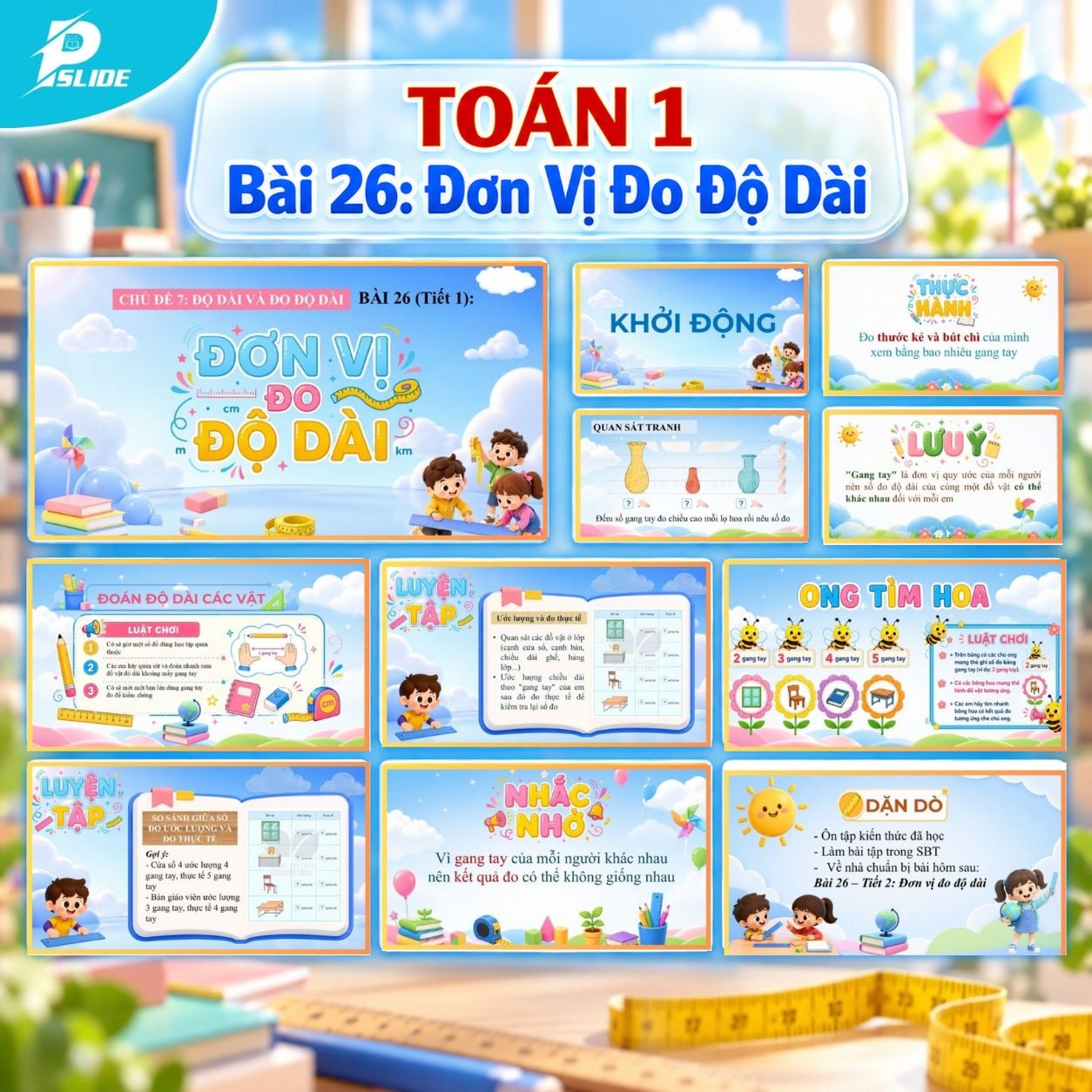 Giáo án Toán lớp 1 - Bài 26: Đơn Vị Đo Độ Dài