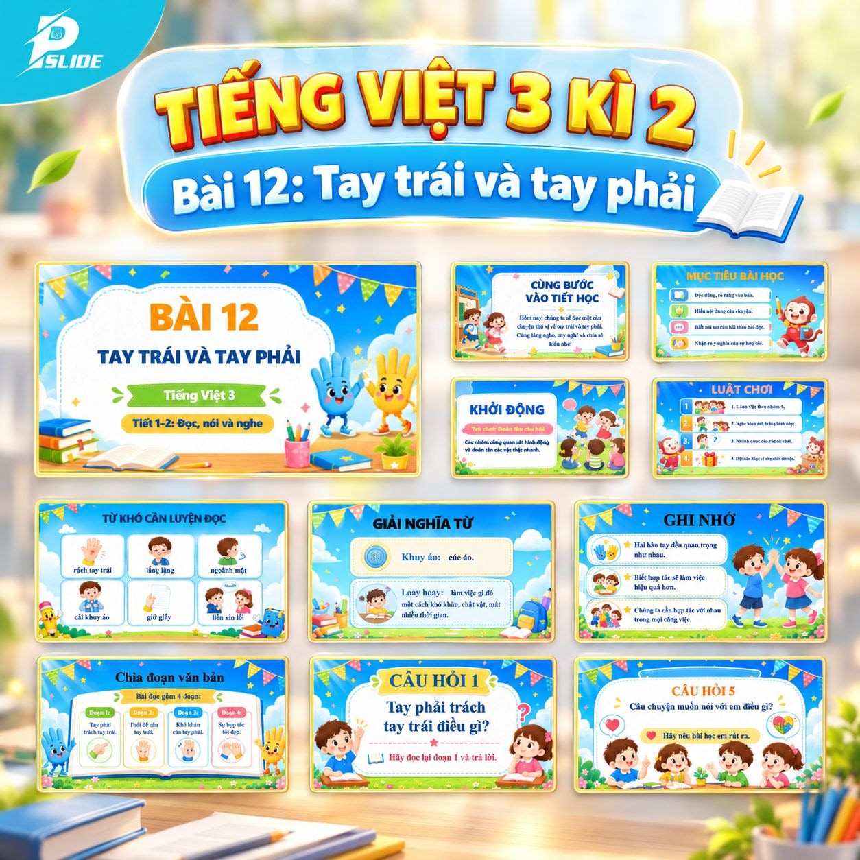 Giáo án Tiếng Việt lớp 3 - Kì 2 - Bài 12: Tay trái và tay phải