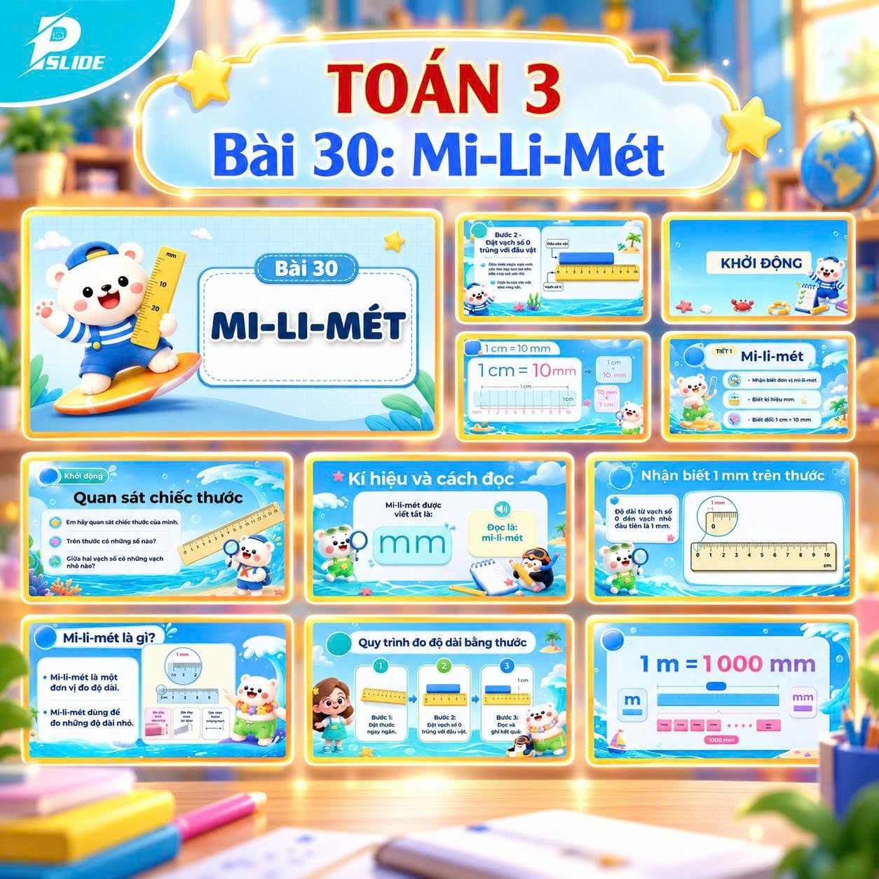 Giáo án Toán lớp 3 - Bài 30: Mi-li-mét