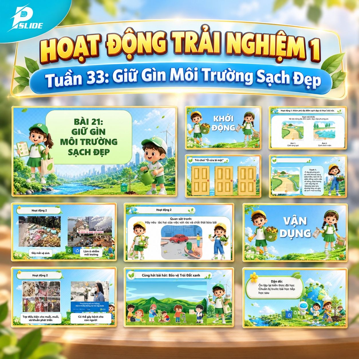Giáo án Hoạt động trải nghiệm lớp 1 - Tuần 33: Giữ Gìn Môi Trường Sạch Đẹp