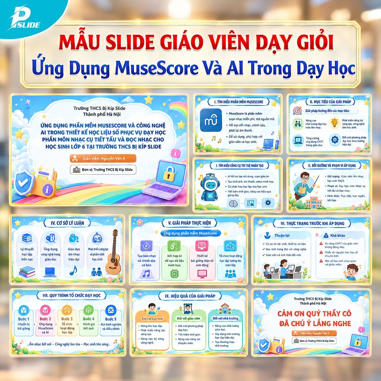 Mẫu Slide Giáo Viên Dạy Giỏi Ứng Dụng MuseScore Và AI Trong Dạy Học (P21)