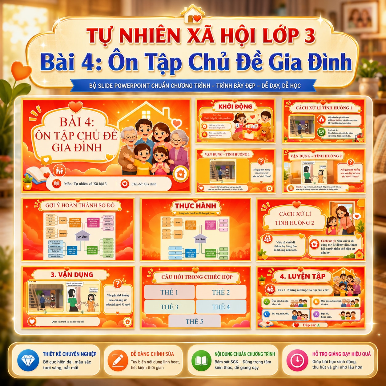 Giáo án Tự Nhiên Xã Hội lớp 3 - Bài 4: Ôn Tập Chủ Đề Gia Đình
