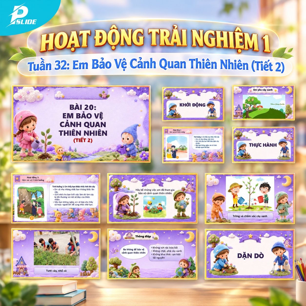 Giáo án Hoạt động trải nghiệm lớp 1 - Tuần 32: Em Bảo Vệ Cảnh Quan Thiên Nhiên (Tiết 2)