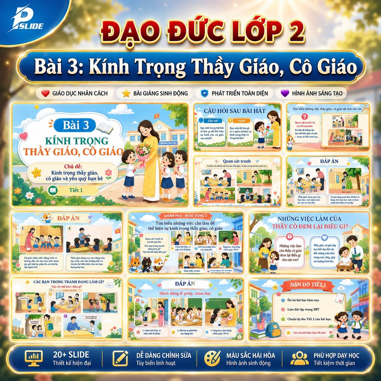 Giáo án Đạo Đức lớp 2 - Bài 3: Kính Trọng Thầy Giáo, Cô Giáo
