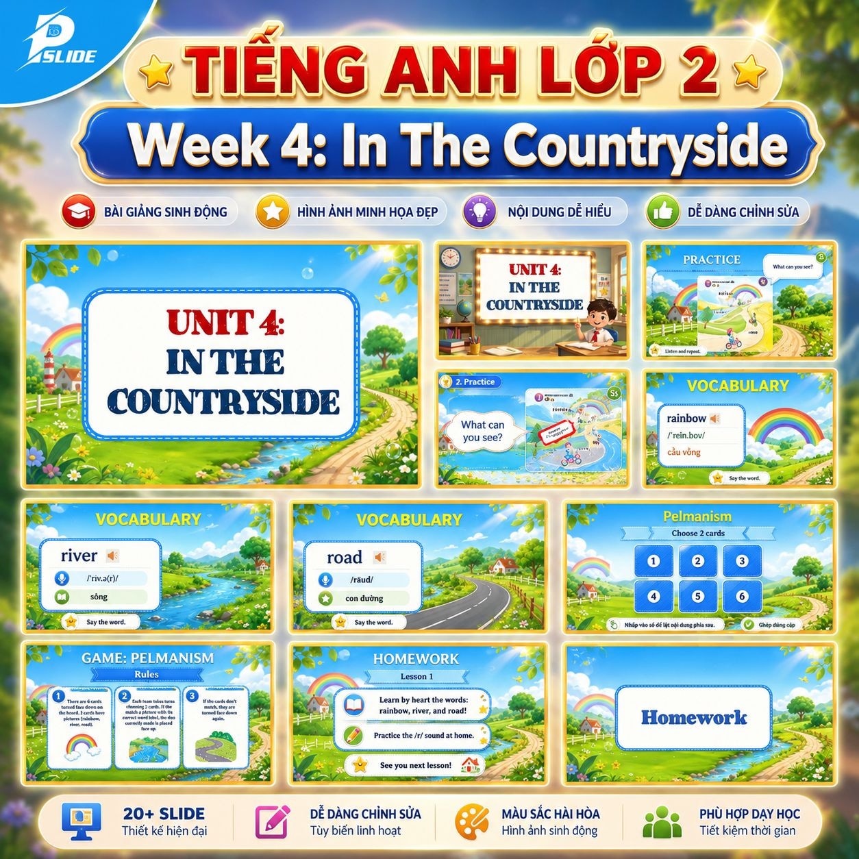 Giáo án Tiếng Anh Lớp 2 - Week 4: In The Countryside