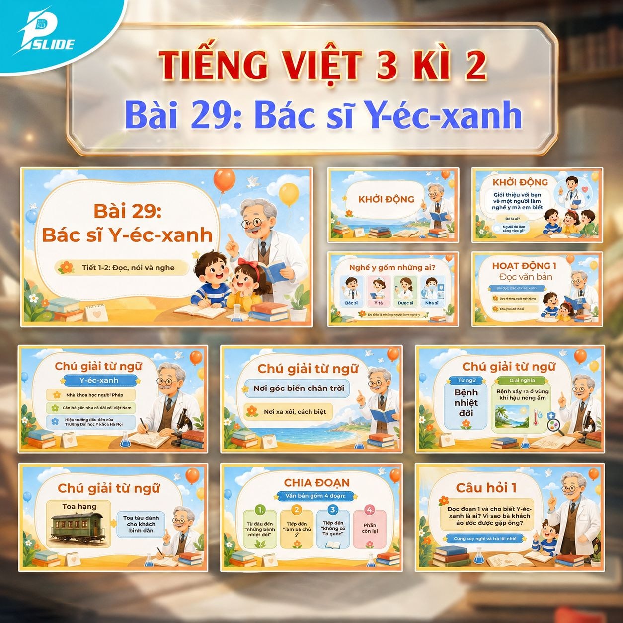 Giáo án Tiếng Việt lớp 3 - Kì 2 - Bài 29: Bác sĩ Y-éc-xanh
