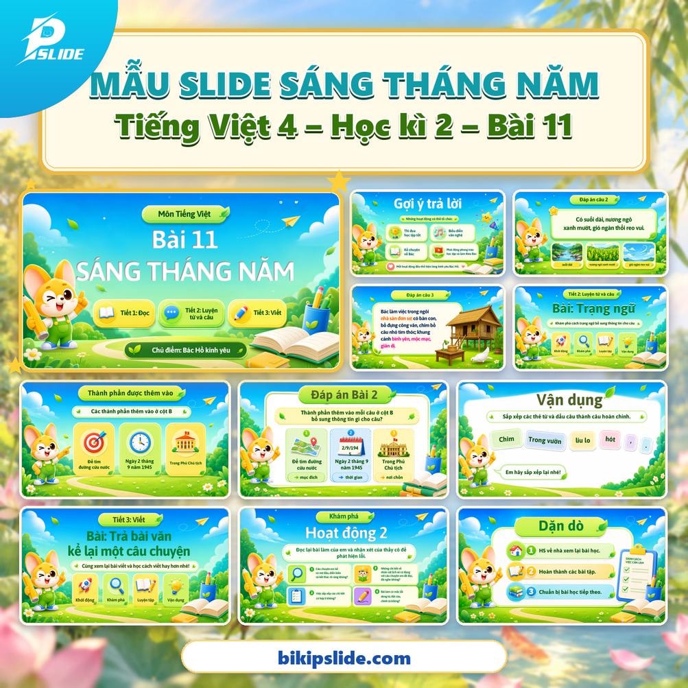 Giáo án Tiếng Việt lớp 4 - Kì 2 - Bài 11: Sáng tháng Năm
