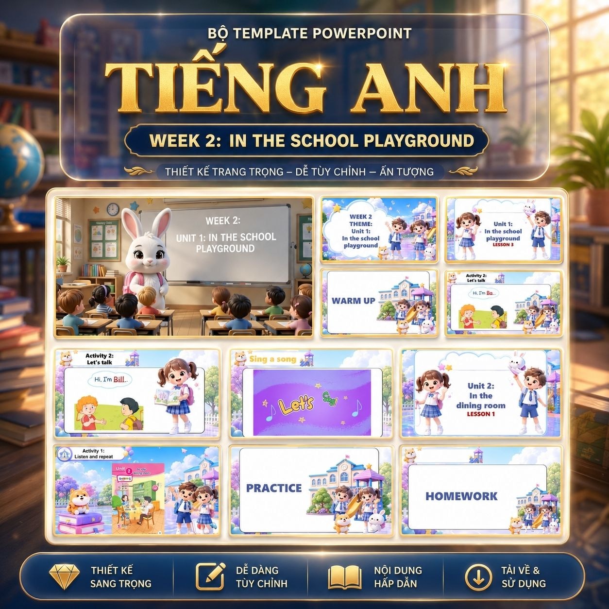 Tiếng Anh Lớp 1 - Week 2:  In the school Playground  