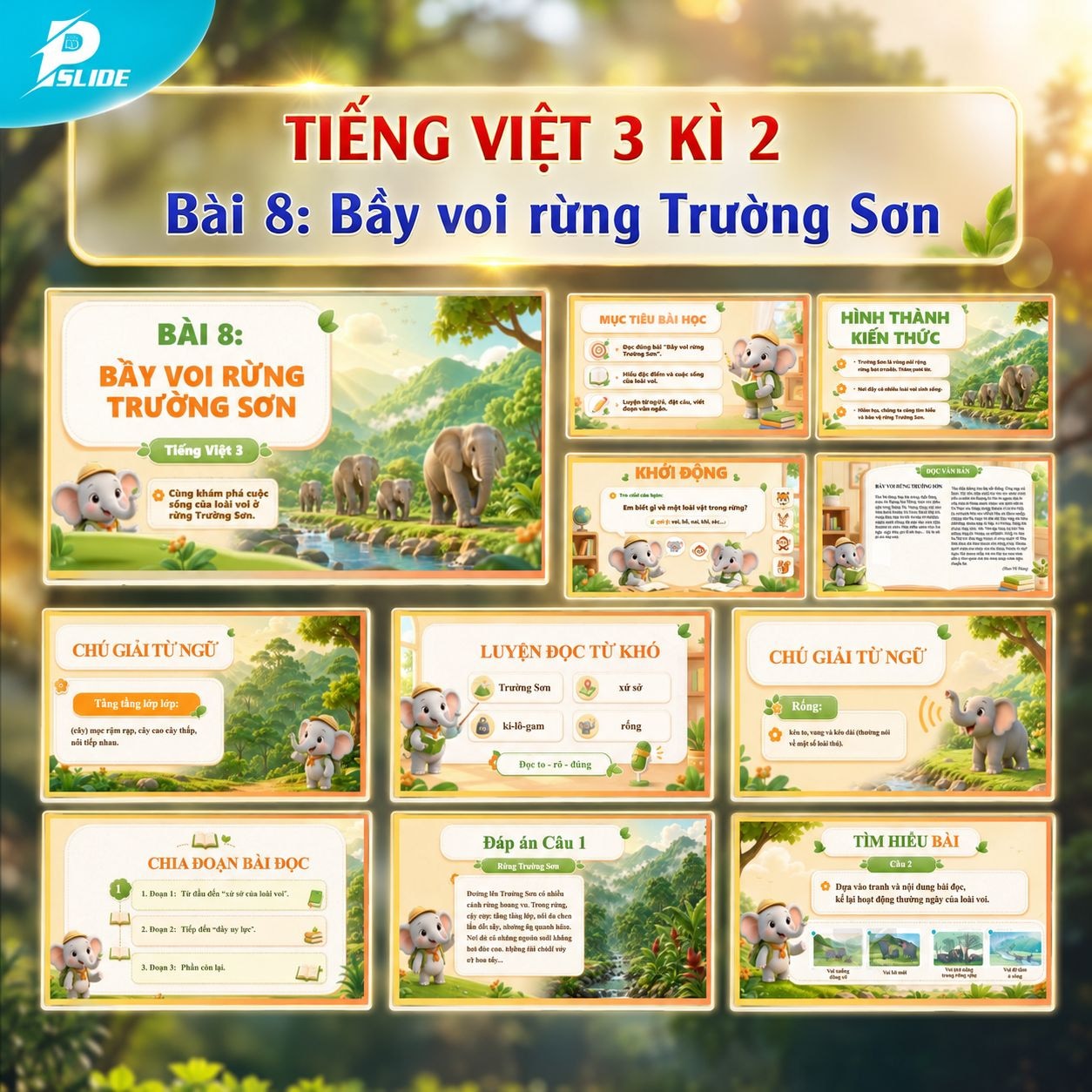 Giáo án Tiếng Việt lớp 3 - Kì 2 - Bài 8: Bầy voi rừng Trường Sơn