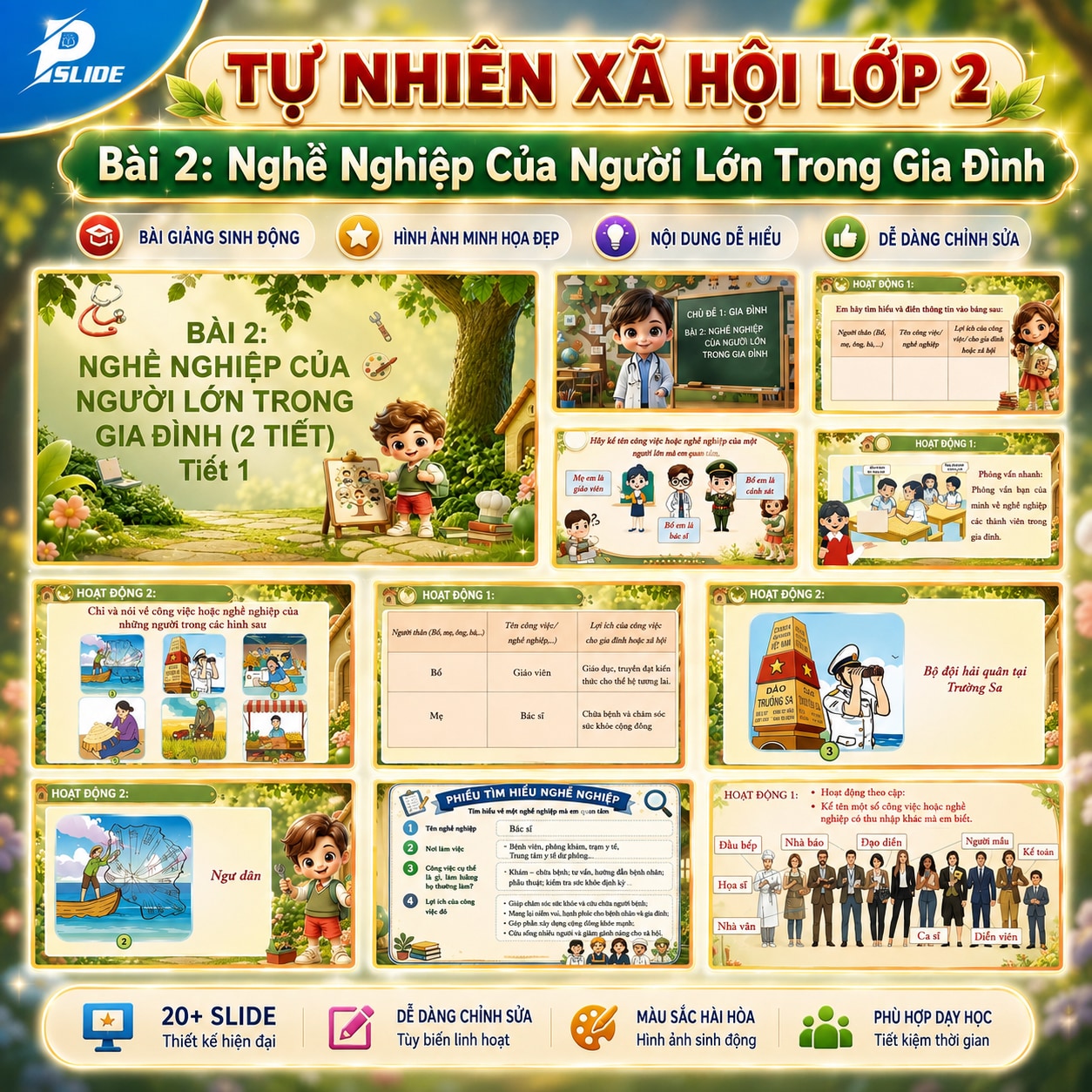 Giáo án Tự nhiên Xã Hội lớp 2 - Bài 2: Nghề Nghiệp Của Người Lớn Trong Gia Đình