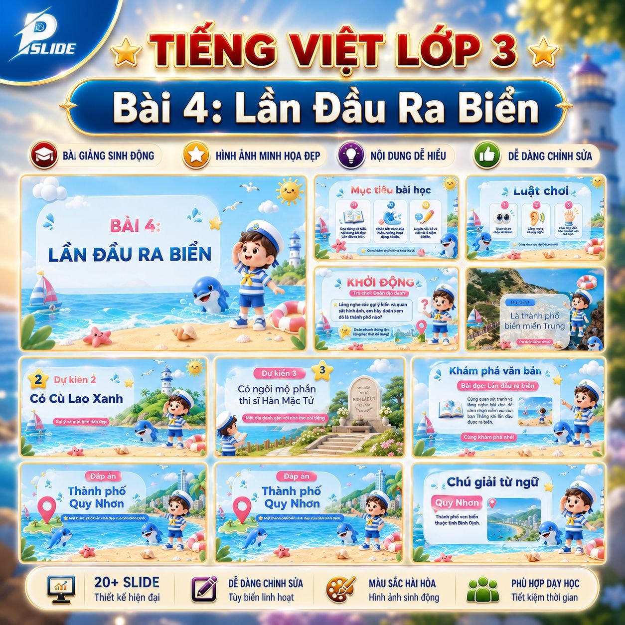 Giáo án Tiếng Việt lớp 3 - Bài 4: Lần Đầu Ra Biển