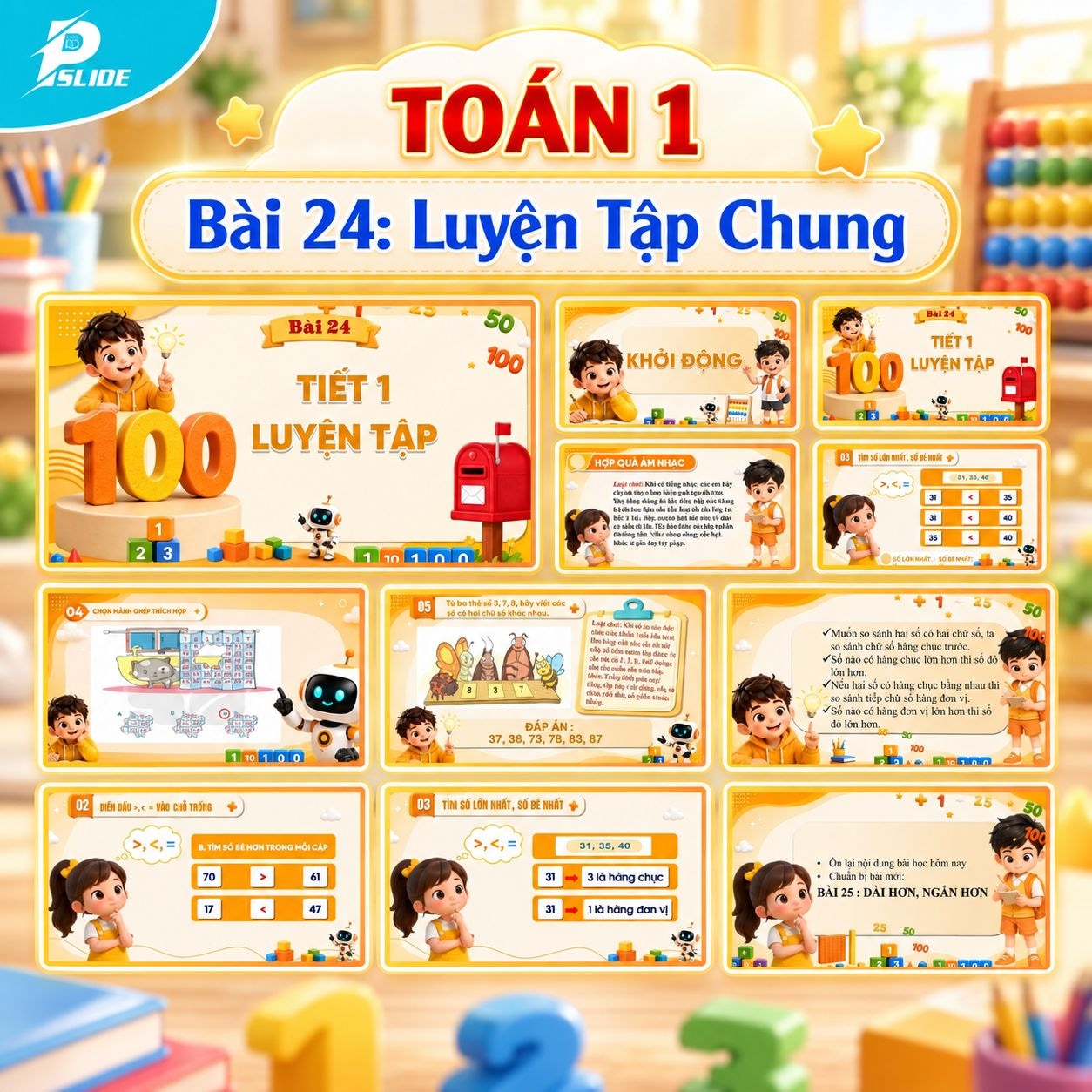 Giáo án Toán lớp 1 - Bài 24: Luyện Tập Chung