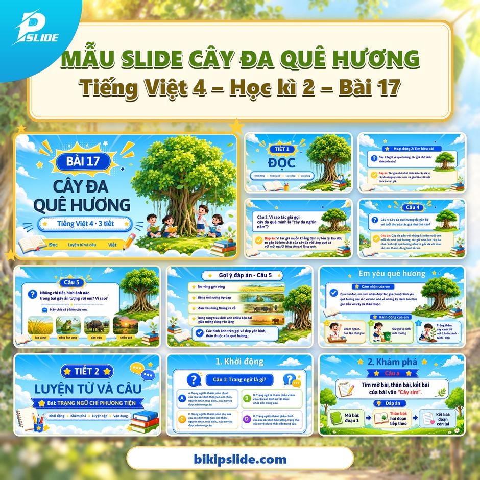 Giáo án Tiếng Việt lớp 4 - Kì 2 - Bài 17: Cây đa quê hương