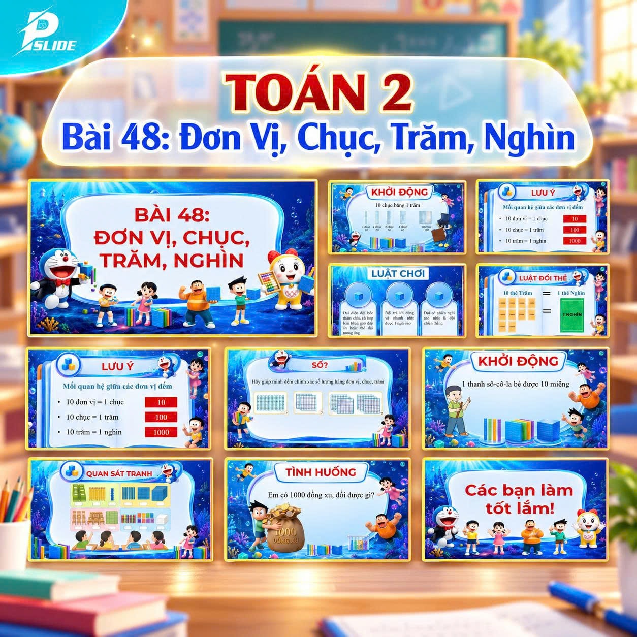 Giáo án Toán lớp 2 - Bài 48: Đơn Vị, Chục, Trăm, Nghìn