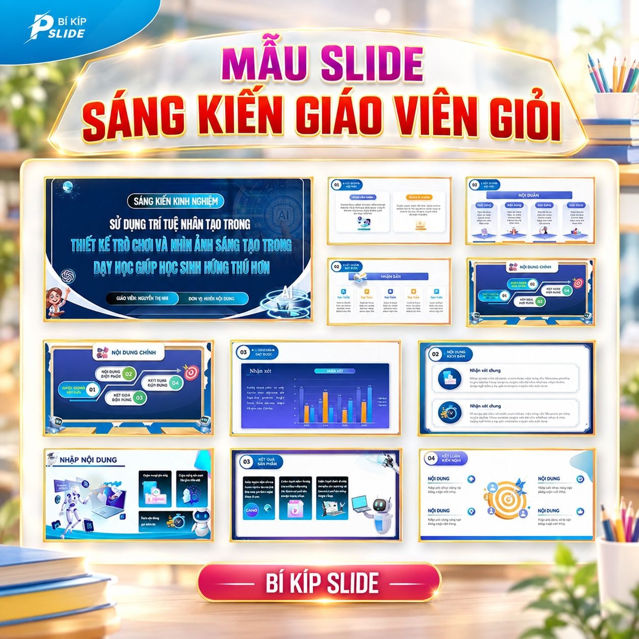 Mẫu Slide Sáng kiến giáo viên giỏi - Công nghệ AI (P5)