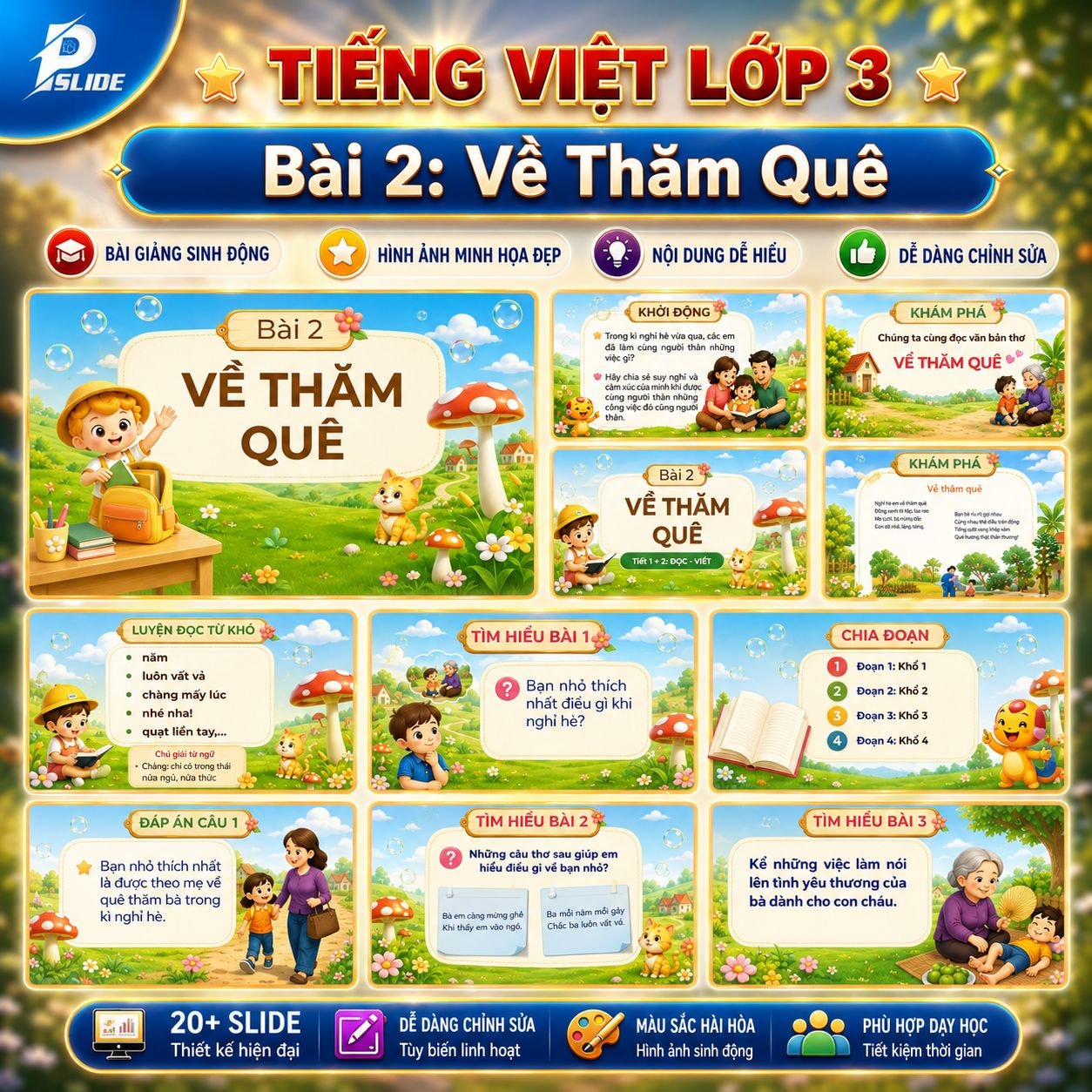 Giáo án Tiếng Việt lớp 3 - Bài 2: Về Thăm Quê